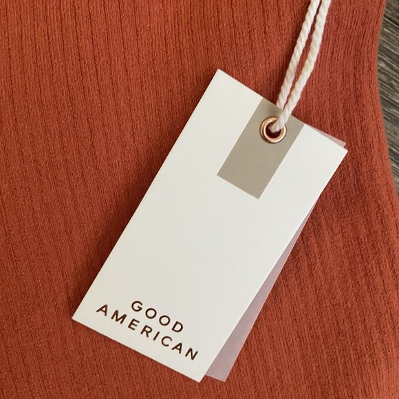 Good American Lettuce Edge Baby Flare Pants in Cinnamon Size 1/2 NWT - Picture 6 of 9